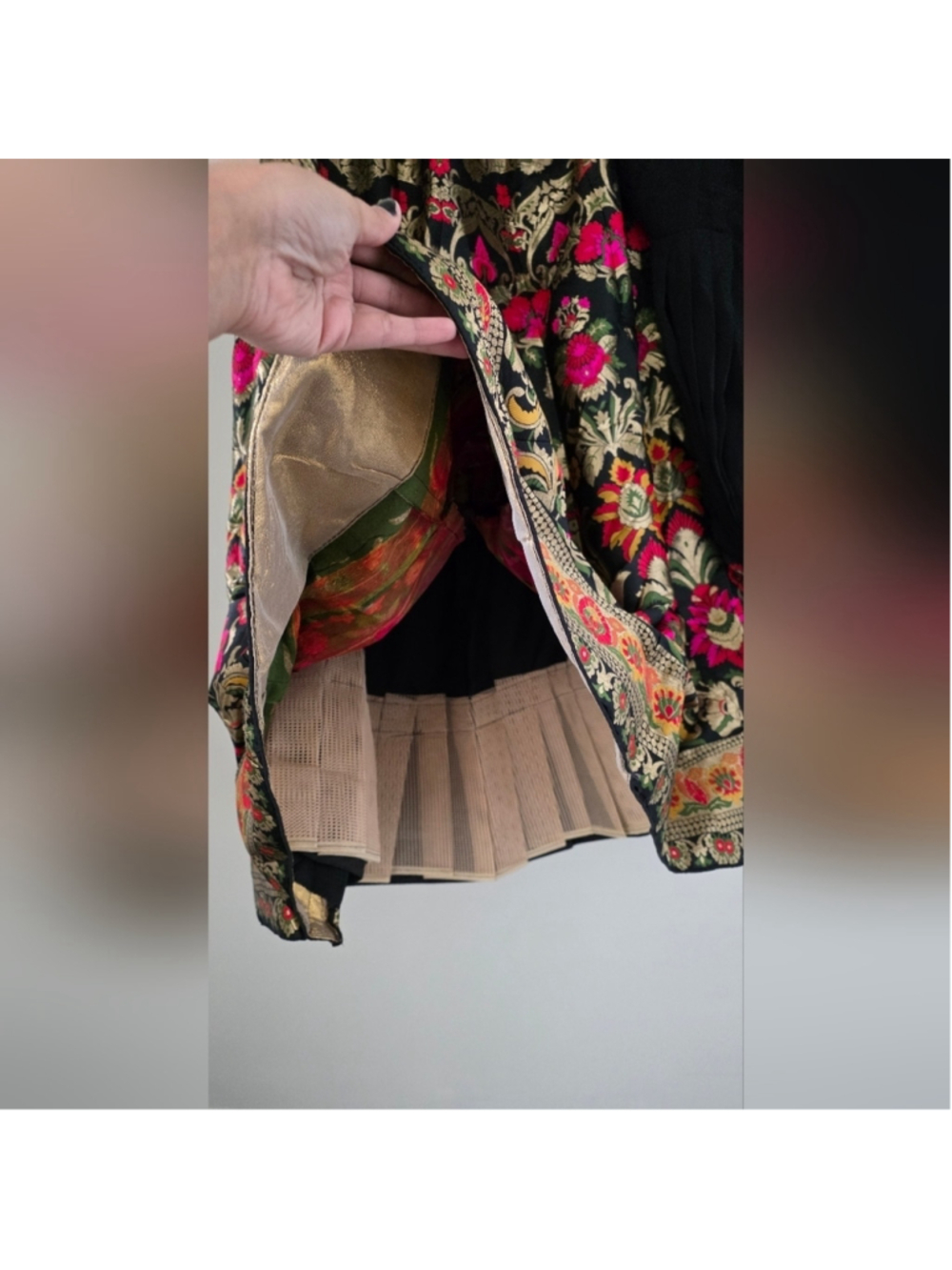 Black Zari Thread Work Banarasi Silk Lehenga Choli With Dupatta - Picture 7 of 13